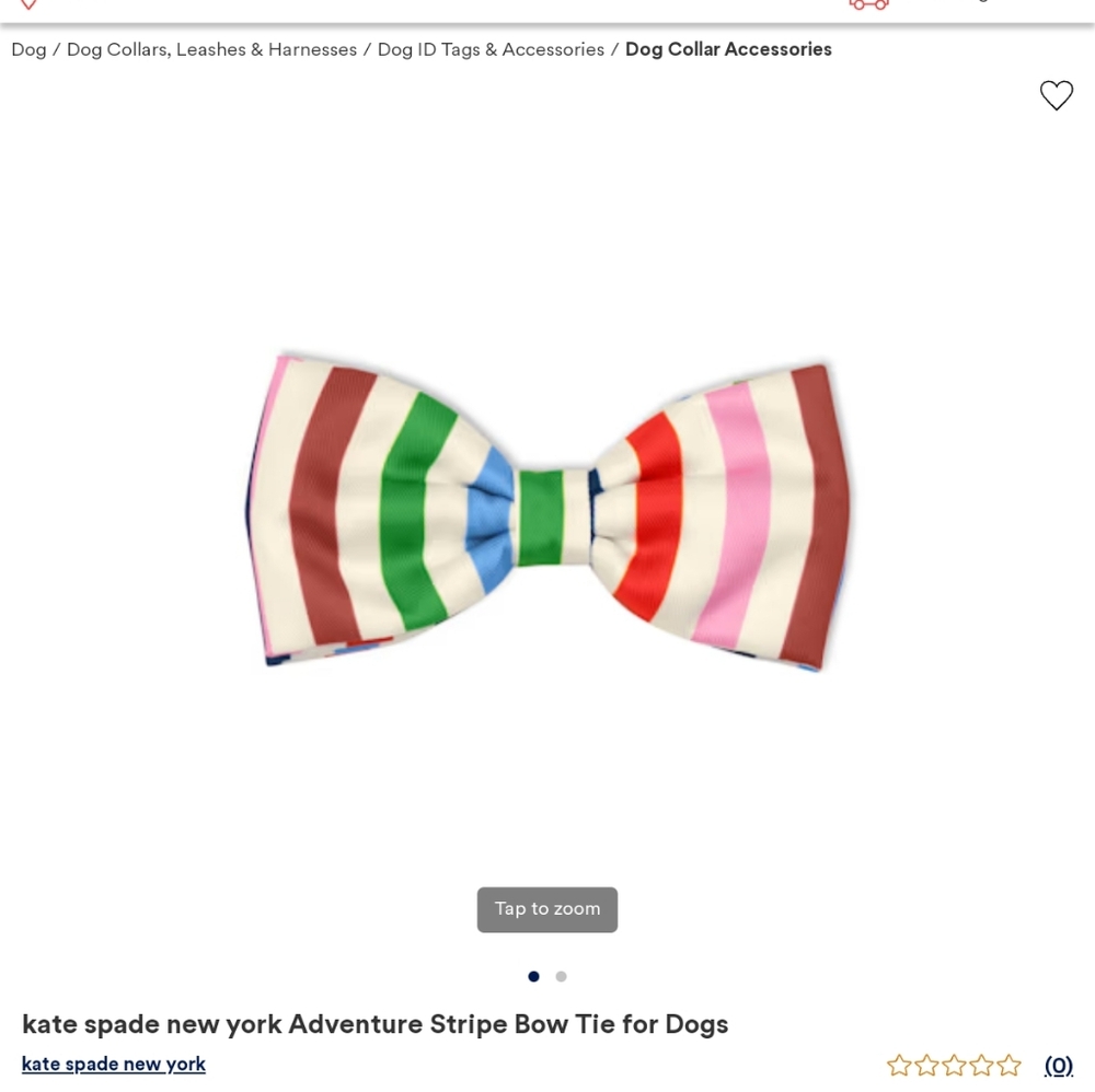 🌁 NWT: KATE SPADE NEW YORK; ADVENTURE STRIPE, BOW TIE FOR DOGS.